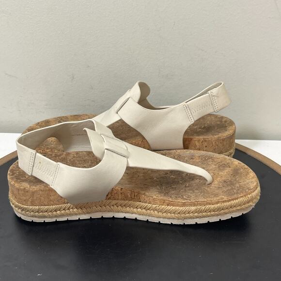 Vince Kirraβ Sandals Women 7M TanLeather Cork Footbed Slingback Platform - Picture 7 of 12